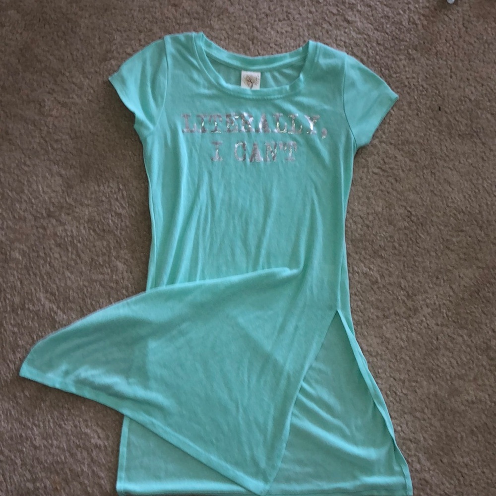 Light blue tunic.